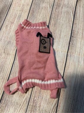 XS pink dog sweater